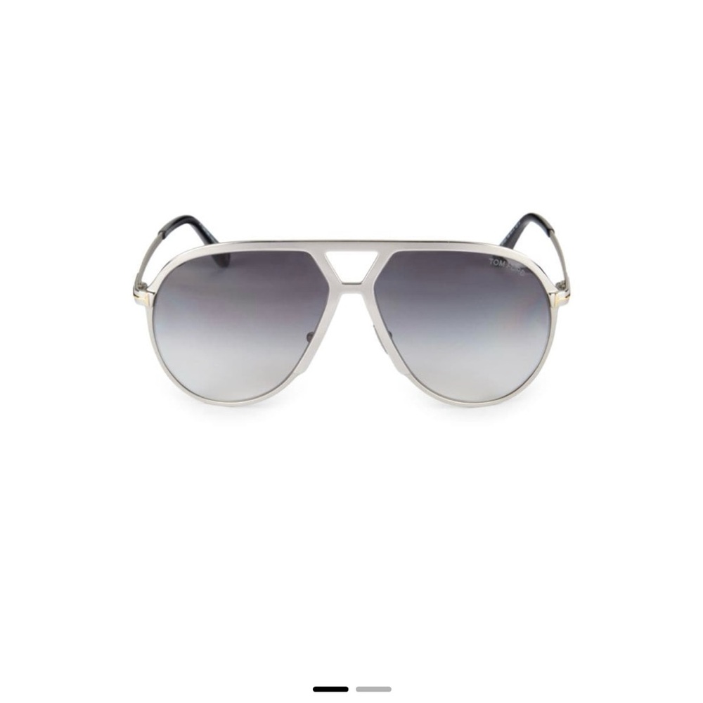 Tom Ford Silver Sunglasses with Metal Frame and Gradient Lenses